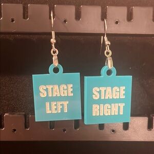 Teal Blue Stage Left and Right Earrings
